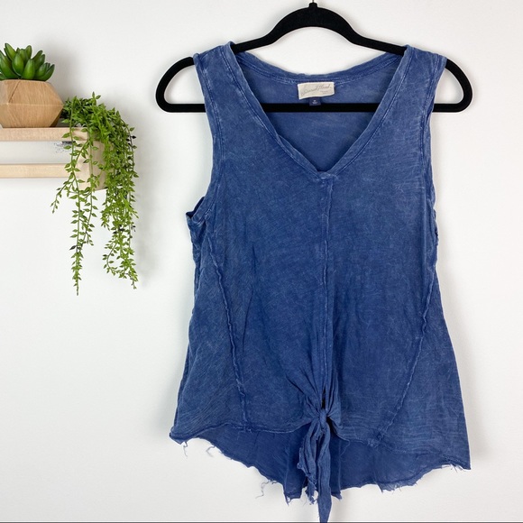 Universal Thread Tops - Universal Thread navy tank top tie‎ front size XS